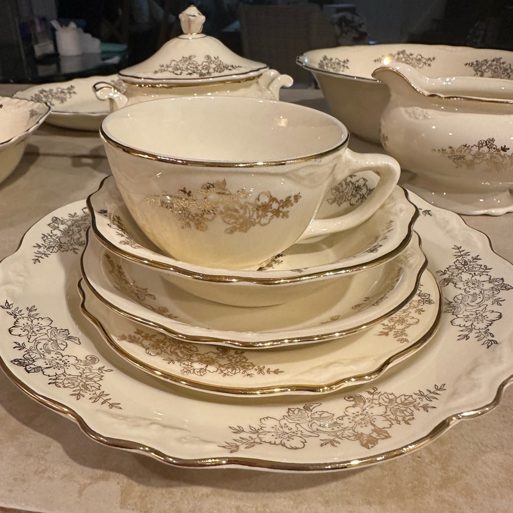 Homer Laughlin Virginia Rose China…35 pieces, missing 3 bread and butter plates